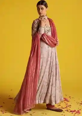 Studio Bagechaa Multicolor Printed Embroidered Anarkali